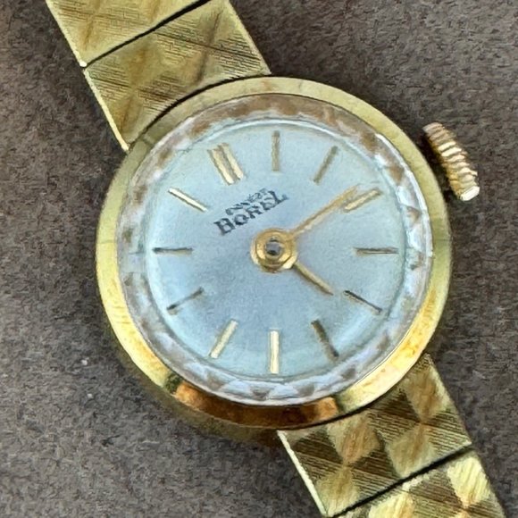 Vintage Ernest Borel 10 micron Gold Plated 17 jewels Watch Link Bracelet - Picture 1 of 11